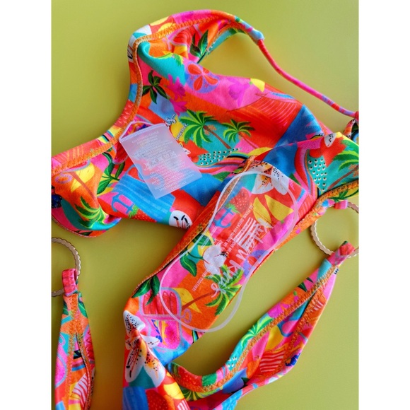 Sz XL Kulani Kinis Havana Haven Brazilian Low Rise Multicolor Bikini Bottom NWT - Picture 3 of 8